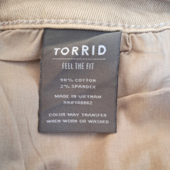 TORRID 12 R Boyfriend Straight Vintage Stretch Mid-Rise Jean tan - Picture 5 of 6